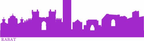 INDIGOS UG - Wandtattoo Wohnzimmer - Wandaufkleber Rabat (Marokko) 120x31 cm - Flieder e608 Skyline Stadt - Aufkleber Kinderzimmer Schlafzimmer Küche Badezimmer Büro Dekoration