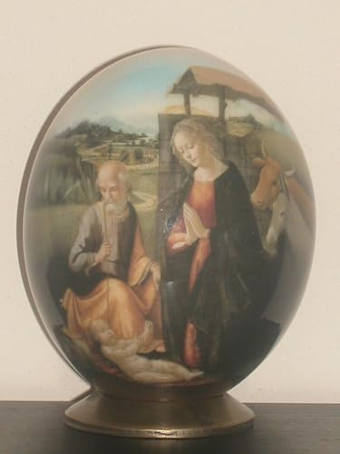 Embossed Ostrich Egg with Joseph/Green Design