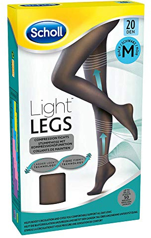 Scholl Light Legs Strumpfhose - Damen-Strumpfhose mit Kompressionsfunktion und Anti-Laufmaschen-Technologie - 1 Paar, 20 DEN, schwarz, M