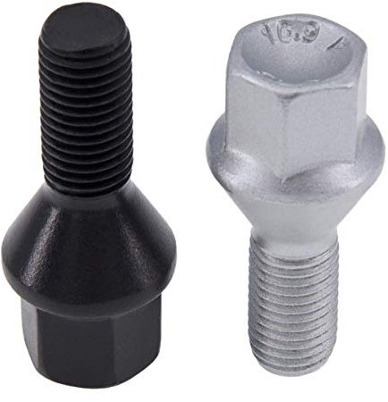 Levando 16 Stück Radschrauben M12x1,5 48mm Schaftlänge Kegel 60° SW17 – Radbolzen-Set mit 16x Radschraube in OE Qualität, für Alufelgen & Reifenwechsel, Farbe Silber