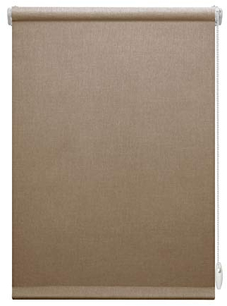 GARDINIA Rollo ohne Bohren, Tageslicht-Rollo zum Kleben oder Klemmen, Blickdicht, Sichtschutz, Blendschutz, EASYFIX Rollo Napoli, Braun, 60 x 150 cm