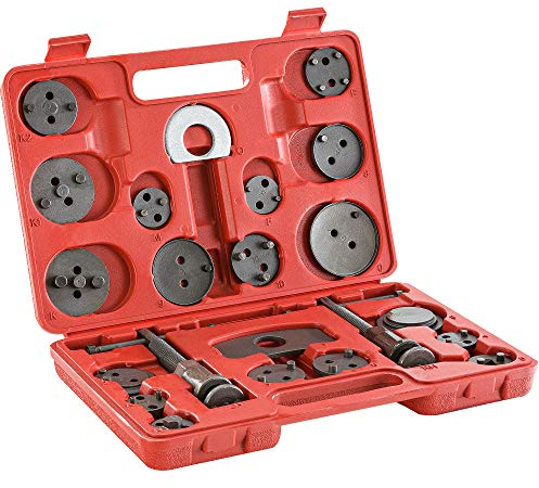 Arebos Bremskolben-Rückstell-Satz 22-TLG. | Universal Bremskolbenrücksteller Set | Rückstellwerkzeug zum Zurückstellen des Bremskolben | KFZ-Werkzeug, universell