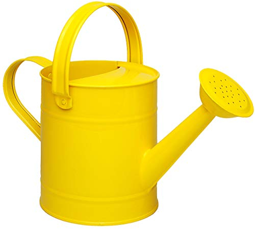 alles-meine.de GmbH kleine Gießkanne - Metall - gelb - 1,5 Liter - für Kinder & Erwachsene - 23 cm - Blech Kindergießkanne - Henkel beweglich - Giesskanne Gärtner/Garten Mädche..