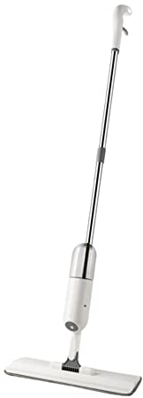True & Tidy Fregona en Aerosol multisuperficie con Botella de Agua Recargable, Use una solución de Limpieza fácil de llenar y rellene con Almohadilla de trapeador Lavable a máquina, SPRAY-250, Blanco