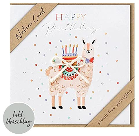 bsb - Biglietto di compleanno – Nature Card – Biglietti sostenibili per compleanno – Biglietti di compleanno con busta – Biglietto di auguri per donne e uomini – Biglietto di auguri 15,5 x 15,5 cm