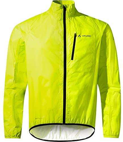 VAUDE Drop Jacket III – Regenjacke Herren wasserdicht, dampfdurchlässig, 2,5-Lagen Fahrradjacke winddicht, 185 g leicht – für Rennrad und MTB – neon yellow, Größe: L | Regenjacke Herren wasserdicht – atmungsaktiv – Fahrradjacke winddicht – 185 g leicht – ideal für Gravel, Rennrad und MTB