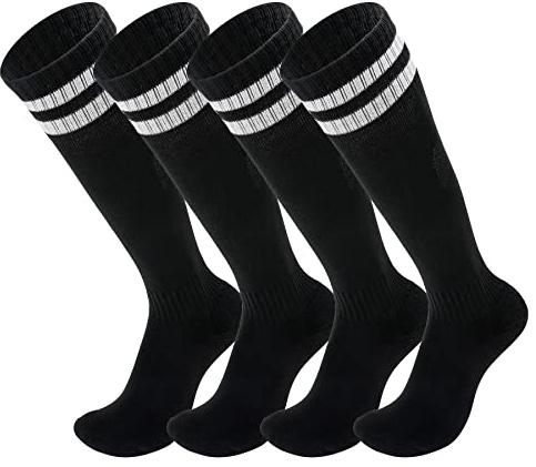 FPAKDH 2 Pairs Kids Football Socks for 7-13 Years Old Breathable Sports Training Soccer Socks Running Children Girls and Boys Football Socks Present for 7 8 9 10 11 12 13 Year old Kids