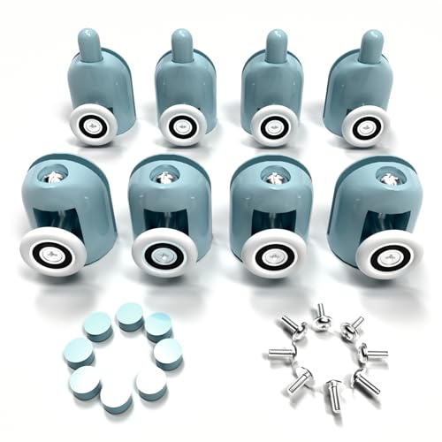 Louik 8 Pcs 23mm Roulette Porte Coulissante Douche, Galet Roue pour Porte de Douche Salle de Bain (4 en Haut et 4 en Bas)