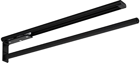 SOTECH Aluminium Handtuchhalter TED 1-armig schwarz matt (450-730 mm, ausziehbar) Teleskop-Handtuchtrockner für Bad oder Küche