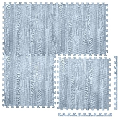 FAIRWAYUK Gym Flooring Tiles - Interlocking Foam Tiles 12mm Thick with Edges, Soft Foam Floor Mats, Protective EVA Puzzle Rubber Tile, Kids Play Area, Ground Surface Protection