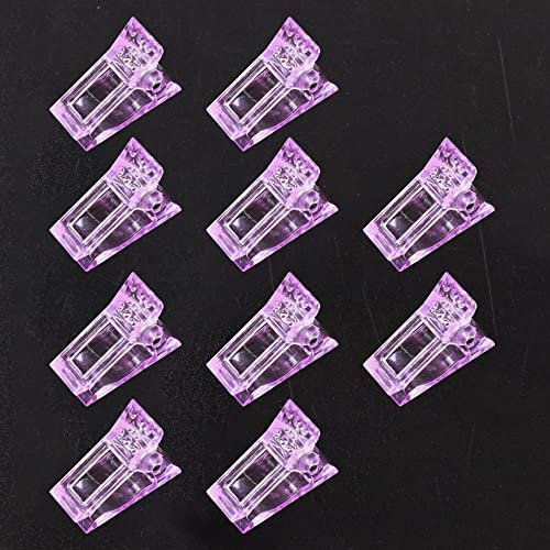 VNC 10 clip viola per unghie in poligel, forme di estensione per unghie in poligel, morsetti per costruttori UV LED, strumenti per manicure fai da te