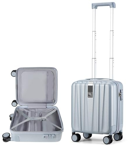 Hanke handbagage lätt hård sida PC kabinväska, Grått, Underseat 14-Inch, Mini undersäte, handbagage med spinner-hjul
