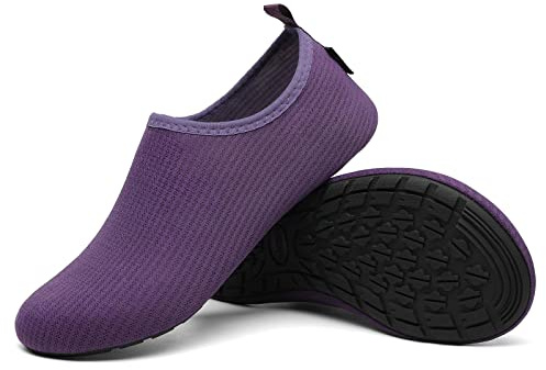 SAGUARO Badskor, simskor, vattenskor, snabbtorkande, halkfria, lätta vattensportskor för män och kvinnor, storlek 36–47, violett, 40/41 EU