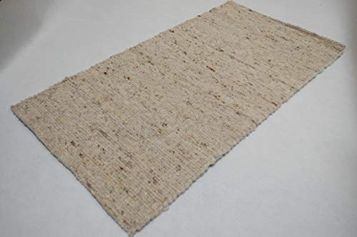 Handweb Teppich Lüneburg 100% Schurwolle Wollteppich (63 - beige/Natur meliert, 250 x 340 cm)