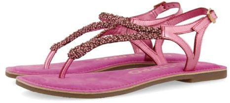 GIOSEPPO Sandali fucsia in pelle con pietreria da donna POUSSAN, Fucsia, 36 EU