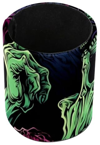 Halloween Zombie Hand Standing Pencil Case, Cute Round Pen Holder Pouch Pencil Bag Makeup Brush Boxes for School Students Office Women Teens Girls Boys