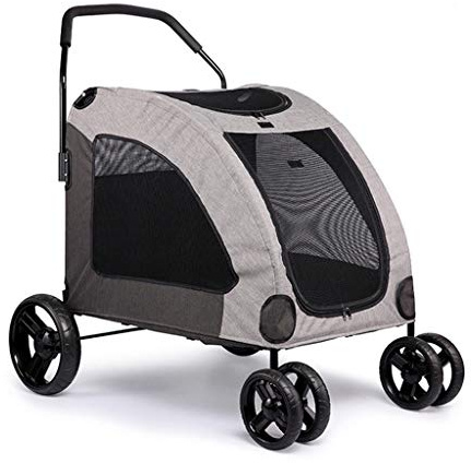 Hundewagen oder Haustierwagen für große Haustiere, Hundewagen, Jogger-Kinderwagen für atmungsaktiven Kinderwagen mit 4 Rädern und Stauraum, Haustier kann problemlos laufen