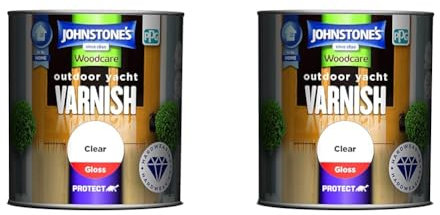Johnstone's Woodcare Outdoor Yacht Varnish - Clear 250ml (Pack of 2)