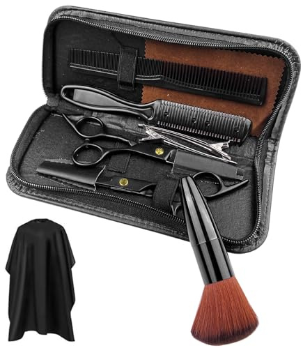 Relota Set de 10 Ciseaux Coiffure Professionnel, Ciseau Coiffeur en Acier Inoxydable, Kit Coiffure, Ensemble de Ciseaux de Coupe de Cheveux pour Coiffeur, Salon, Hommes, Femmes, Enfants