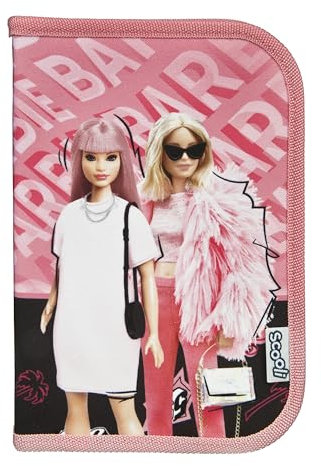 Scooli - Barbie Gefülltes Schüleretui - Komplettes Etui mit hochwertigen Stiften und mehr - All-in-One Schuletui - Praktisch für die Schule - Für Mädchen ab 6 Jahren