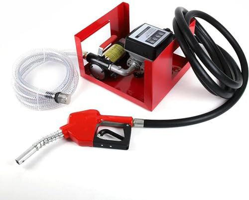 Bio Dieselpumpe Heizölpumpe Selbstansaugend 230V/12V 50 L/min Automatische Zapfpistole Mit Drehgelenk Heizölpumpe, Elektrisch Ölpumpe, 4m Schlauch, Zählwerk