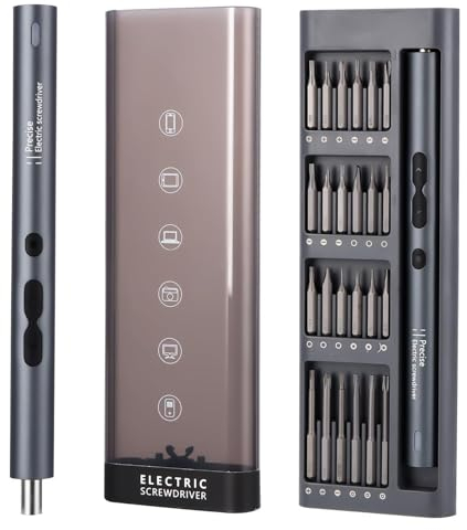 jutyum Mini Elektro Schraubendreher Set 51 in 1, electric screwdriver Magnetische Präzisions-Schraubendreher Kit mit LED-Leuchten Geeignet für Reparatur für Phone, Laptop, Kameras, Uhren, Brillen
