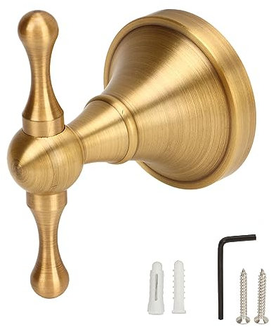 Fuerdich Antike Haken, Retro Solide Kupfer Doppelt Handtuchhaken Mantelhaken Kleiderhaken Einschnitt Bronze Beschichtung Wandmontage Haltbar Badzubehör Badaccessoires Dekor für Küche (Type 1)