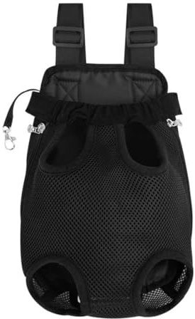 Mochila portadora de perros, piernas fuera de la mochila de transportista de perros con orientación frontal, portador de cofres delantero de mascota ajustable para viaje de viaje al aire libre