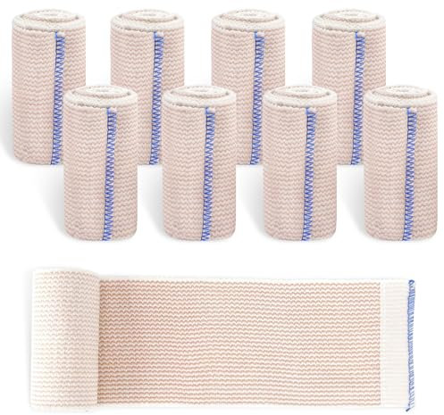 8 Pezzi Bendaggio a Compressione: Bendaggio di Compressione Elastica, Benda Compressione Sportivo, Fascia Elastica di Fissaggio Coesiva per supporto alla caviglia, lesioni di braccia, gambe o petto