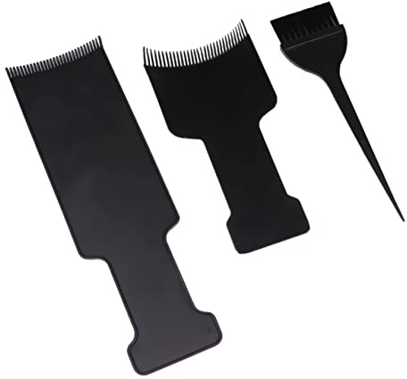 HAPINARY Hair Coloring Brush and Highlighting Board Set 3-piece Tint Comb Kit for Diy Hairdressing Black Hair Dyeing Tools for Home Use