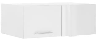 möbelando Aufsatzschrank >LAUNDREEZY< in weiß mit Stangengriff, 100x38x68 cm, beidseitig montierbare Drehtür, robuste Holzwerkstoff-Konstruktion, Pflegeleichte Matte Oberfläche, einfache Montage