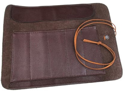 KONTONTY Aufbewahrungstasche Kunstleder Rolltasche für Schnitzmesser Werkzeug Organizer Platzsparend Tragbar für Handwerker