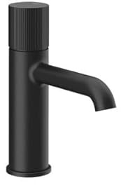 Gessi Habito Miscelatore monopulsante per lavabo, con beccuccio, senza scarico, beccuccio 131 mm, RIGATO, 70502, colore: nero opaco