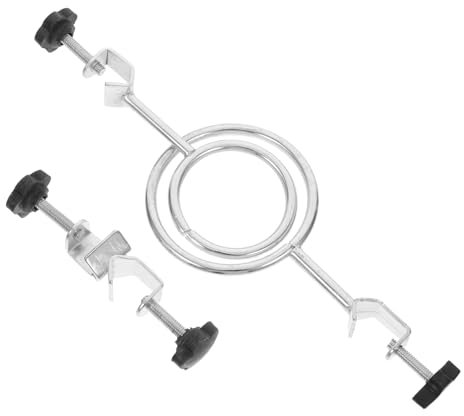 Generic 3pcs Flask Clamp Beaker Brackets Ring Rope Supports Holders Cork Rings Laboratory Tripod Chemistry Stand Laboratory Retort Support Bunsen Burner Stand Brewing Ring Iron