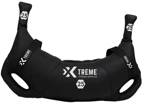 Xtreme Fitness Bulgarian Bag 25Kg, Robuster PU Gewichtssack mit Multi-Griffen, Gewichte 5–25 kg, Vielseitiges Sports Bag für Kraft, Stabilität, CrossFit & Fitnessstudio