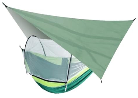 Hamaca doble de paracaídas para acampar con mosquitera, diseño de liberación rápida, antivuelco, hamaca ligera para exteriores