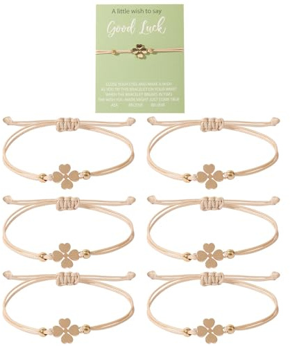 XFSRG Bracelet Femme Trèfle à Quatre Feuilles Doré Bijou Portebonheur Élégant Bracelet Amitié Ajustable Idéal pour Toutes les Occasions
