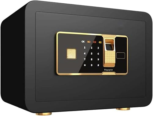 Cassaforte digitale in acciaio resistente al fuoco, cassaforte di sicurezza domestica con serratura con password e codice di archiviazione (nero) protegge gli oggetti di valore in modo sicuro