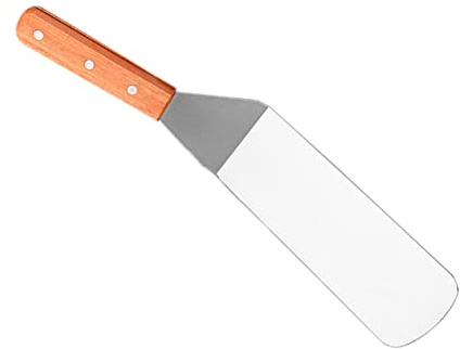 VERDANVERSE Spatule Acier Inoxydable avec Manche Bois Antirouille Et Résistante Chaleur pour Barbecue Steak Plancha Et Pancakes Ustensile Léger pour Cuisine Et Grillades Extérieur