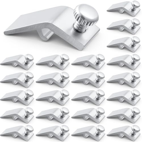 Blulu 24 Pcs Storm Door Panel Clip with Screws 5/16 Offset Aluminum Storm Window Clips Screen Door Hardware (Aluminum)