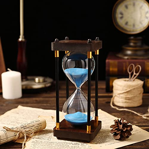 Clessidra, orologio a sabbia, timer con doppia protezione, sicurezza for bambini, assistente for la gestione del tempo, regalo creativo(Blue,60 minutes)