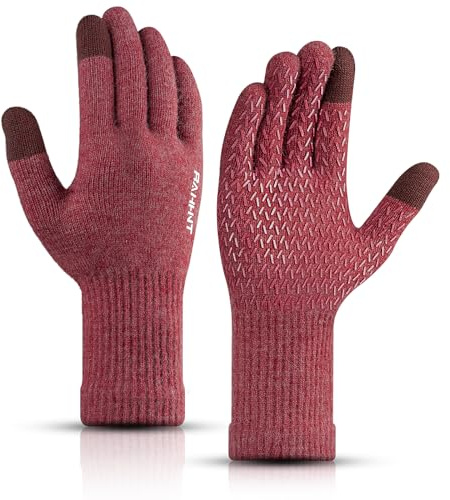 Rahhint Alpaka Wolle Warm Winterhandschuhe Thermo Touchscreen-Handschuhe Herren Damen Strickhandschuhe XS/S/M/L/XL/XXL