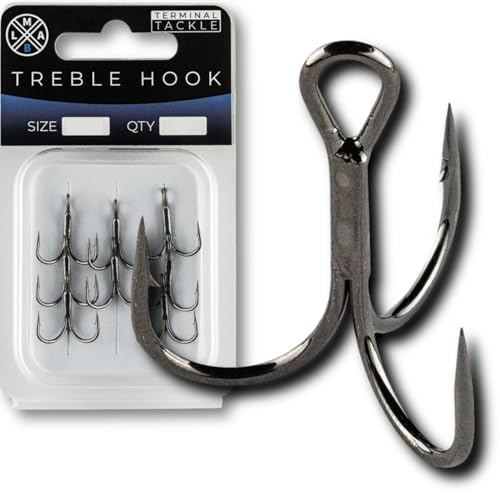 LMAB Treble Hook - Drillingshaken in Größen #6 bis 3/0, Drillinge Angelhaken für Wobbler & Montagen zum Angeln auf Raubfische wie Hecht, Zander und Barsch, Drilling Haken