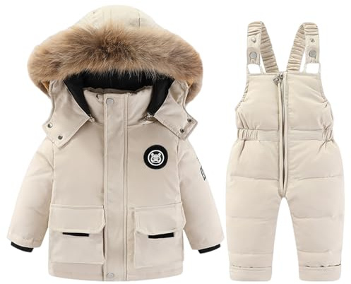 Générique Combinaison Ski GarçOn, Combinaison de Ski Garçon à Capuche Pantalon de Salopettes Et Pantalons Tenue Neige pour Fille Enfant Hiver 5-10 Ans