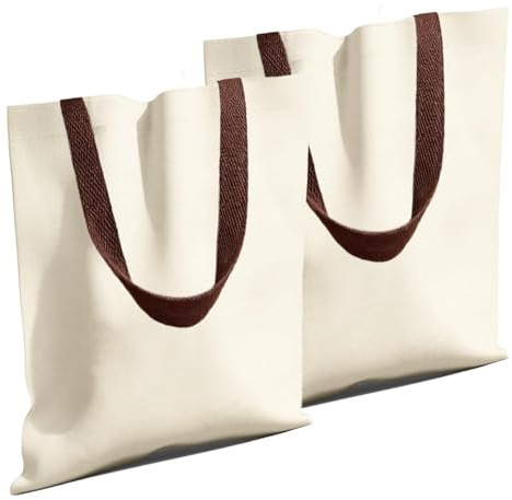 Diffaxy 2 Stück Jutebeutel, Stoffbeutel Zum Bemalen, Leinwand Tote Bag, Baumwolltasche für Pendeln Einkaufen Lebensmitteleinkauf und Andere Aktivitäten im Freien