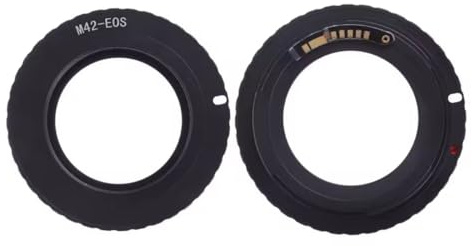 Adattatore obiettivo M42 a EOS EF/EF-S con chip conferma AF, anello in metallo M42-EOS per reflex digitali con attacco EF/EF-S
