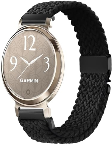 Sundara 14mm flätad nylonrem lämplig för Garmin Lily 2 Active/Lily 2 unisex, med justerbart fallskärmsspänne ersättningsrem för Garmin Lily 2 Sport/Lily 2 Classic.