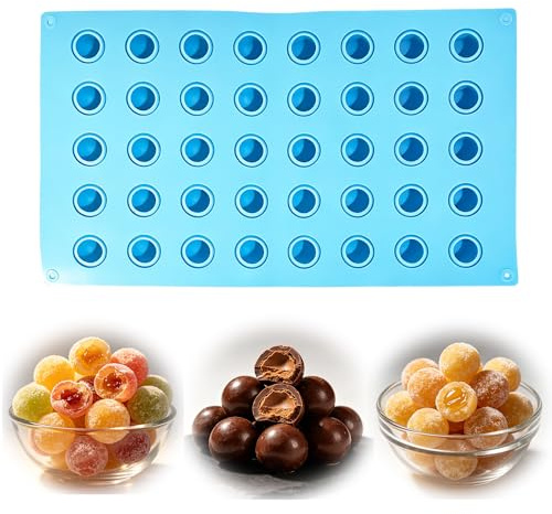 SEABABOO Silikonbollform, 40 hål, Ø 2,2 cm, silikonform, boll, gör-det-själv pralinform kula, återanvändbara kulor, silikonform, lämplig för tillverkning av chokladkulor, godis, isbitar