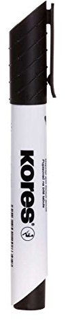 Kores - K-Marker XW1: Pennarello Nero a Punta Rotonda per Lavagna Bianca, Inchiostro Pulibile a Secco e Inodore, Ideale per la Scuola e l'Ufficio, Confezione da 1