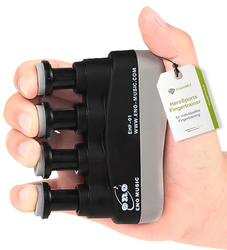HeroSports Fingertrainer - Handtrainer - Fingerübungswerkzeug für Musiker - individuelles Fingertraining - Fingerstärker mit verstellbarer Widerstand 4-7 Pfund - Handkraft stärken - Fingerübung